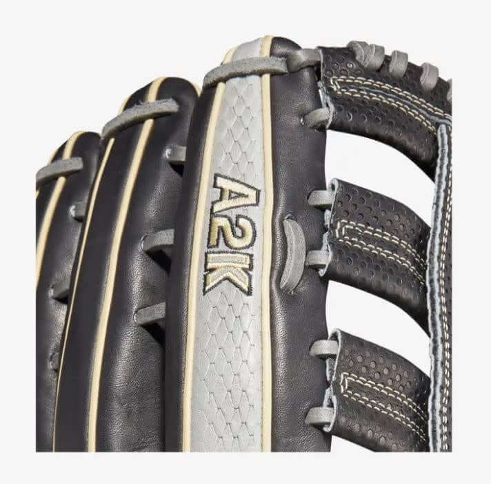 Wilson A2K 1775 glove, 12.75”, Black Pro Stock Select leather, Spin Control, Grey SnakeSkin, Left Hand Throw.