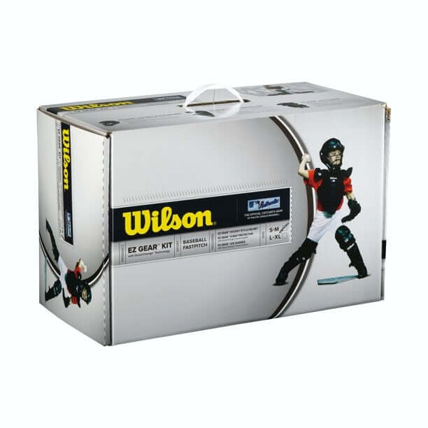 Wilson EZ Gear Kit L/XL Royal, includes chest protector, leg guards, and catcher's helmet, for ages 7-12
