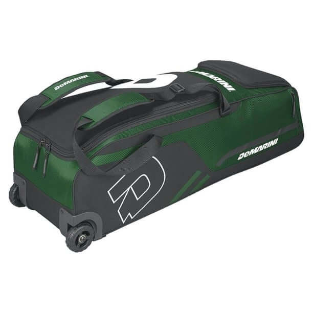 Wilson Demarini Momentum Wheeled Bag in Green with rugged wheels