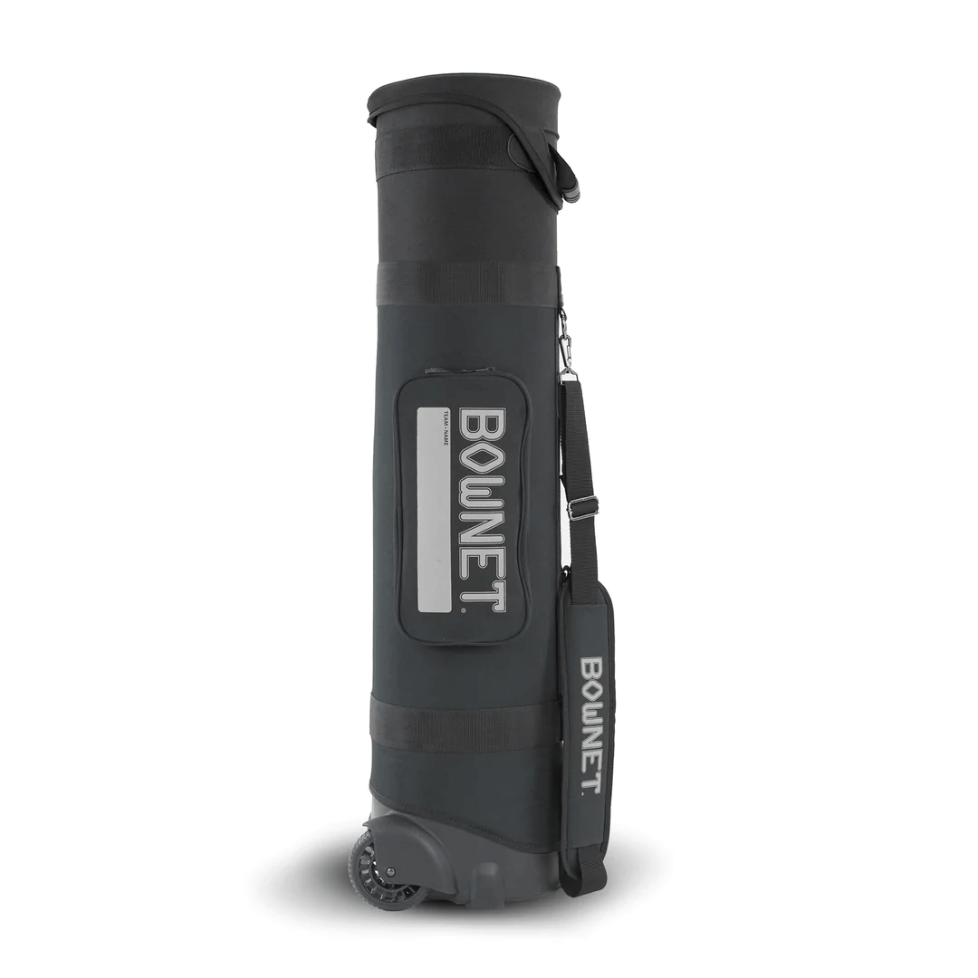 Bownet Bat Travel Tube Durable, lightweight bat storage for up to 14 bats with wheels and shoulder strap.