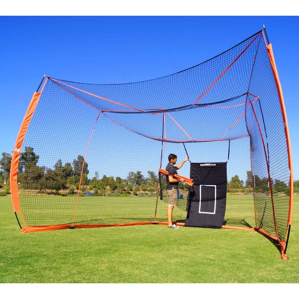 Bownet Big Daddy Portable Batting Cage: 20' x 11' portable net for baseball, soccer, lacrosse, and football.