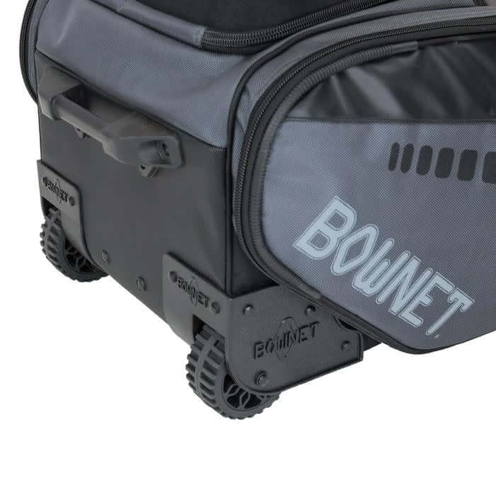 Bownet Cadet Bag, perfect for U14 catchers and versatile athletes, shown in black with multiple compartments.