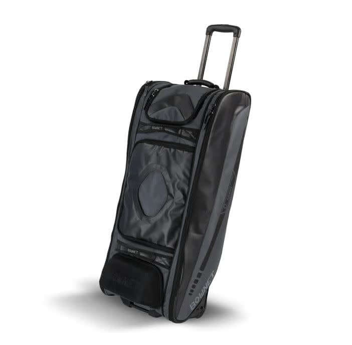 Bownet Cadet Bag, perfect for U14 catchers and versatile athletes, shown in black with multiple compartments.