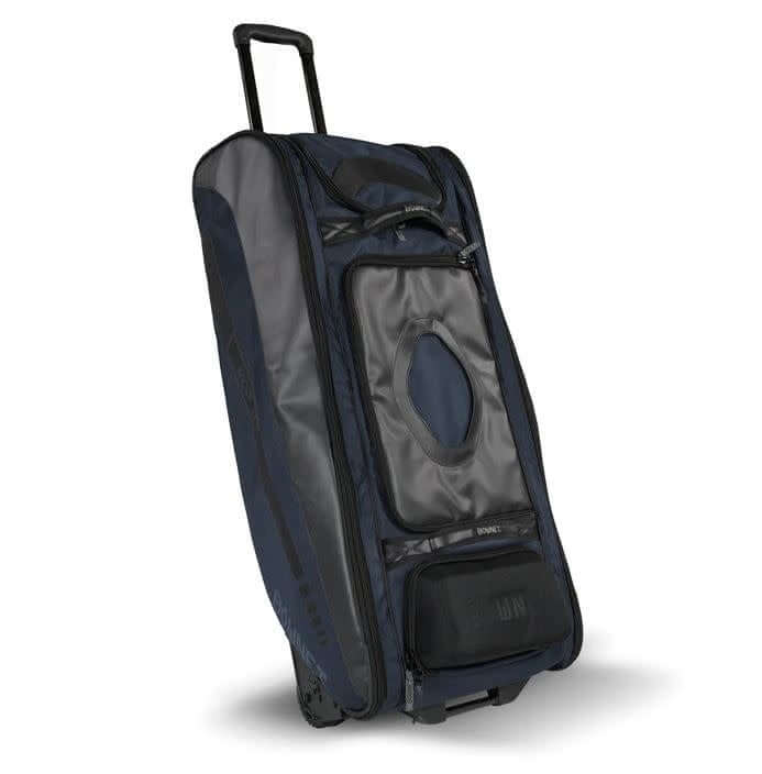 Bownet Cadet Bag, perfect for U14 catchers and versatile athletes, shown in black with multiple compartments.