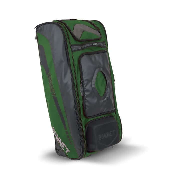 Bownet Commander Bag for catchers with 14 compartments and molded semi-hard case for helmet and spikes.