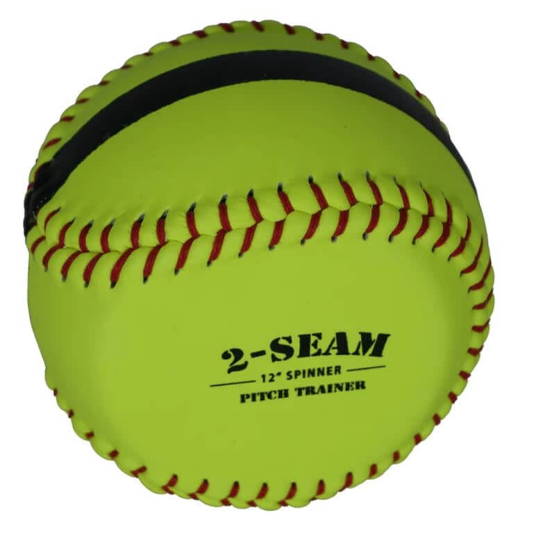 Bownet FastPitch 2 Seam Spin training aid with raised seams and real leather cover.