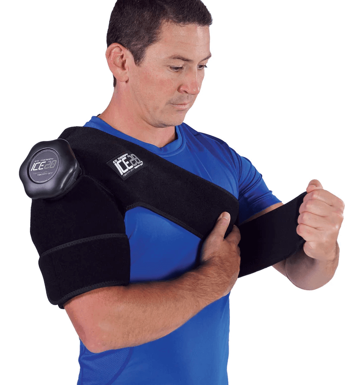 Bownet ICE20 Single Shoulder neoprene wrap with Velcro straps and refillable ice bag