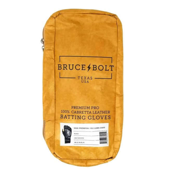 Bruce Bolt Premium Pro Long Cuff Green Batting Gloves High-Quality Cabretta Leather