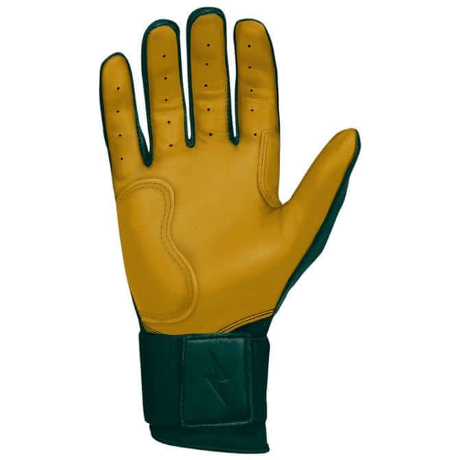 Bruce Bolt Premium Pro Long Cuff Green Batting Gloves High-Quality Cabretta Leather