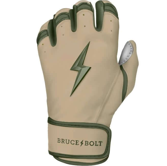Bruce Bolt Premium Military Edition Short Cuff Batting Gloves with Double Reinforced Grey Palm