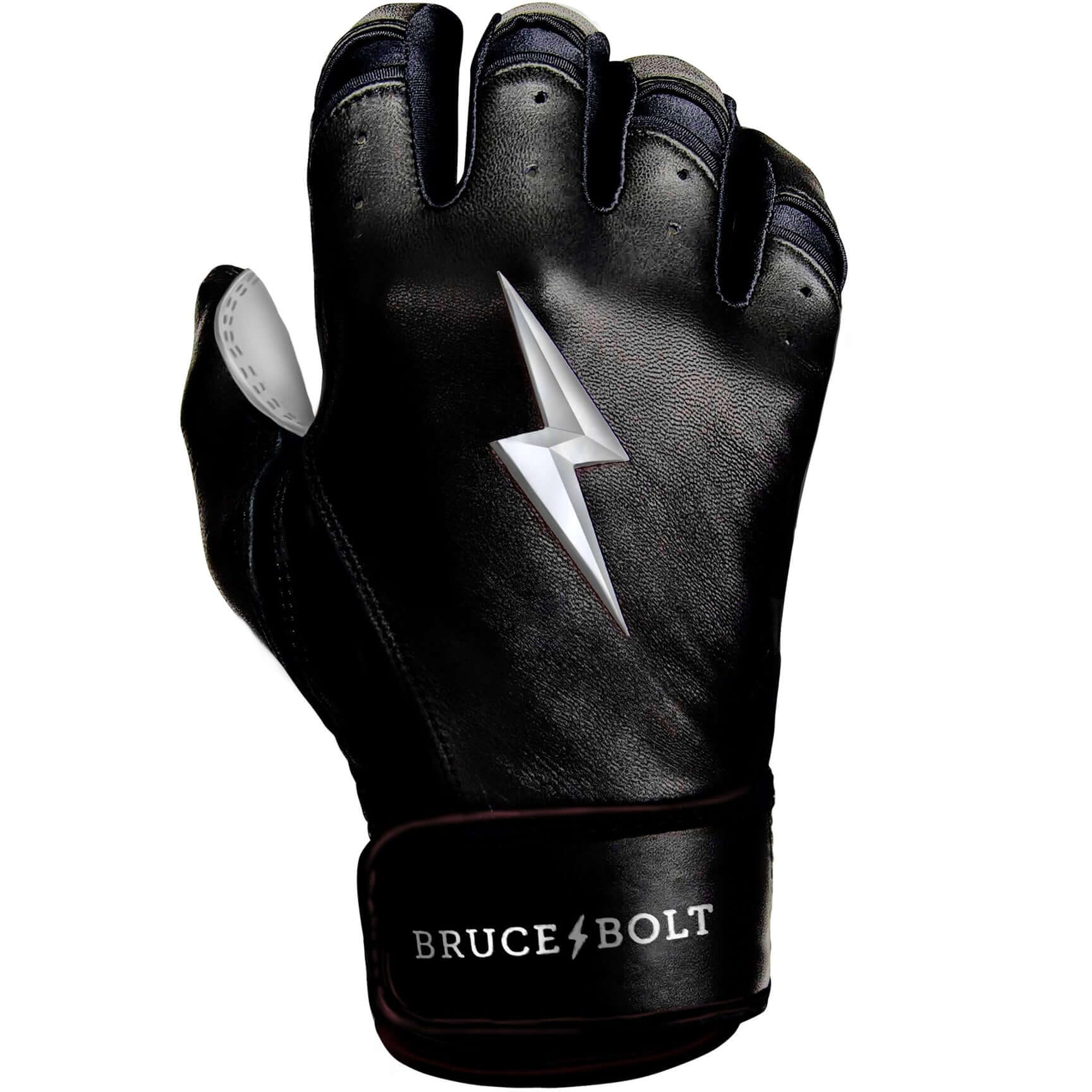 Bruce Bolt Premium Pro Chrome Short Cuff Batting Gloves Black, superior craftsmanship and durability