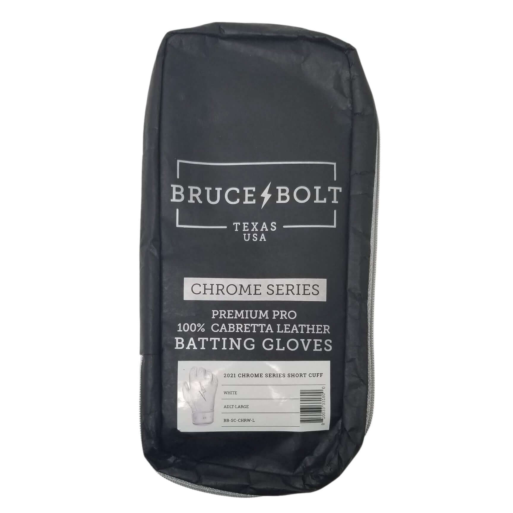 Bruce Bolt Youth Premium Pro Chrome Short Cuff Batting Gloves in Black