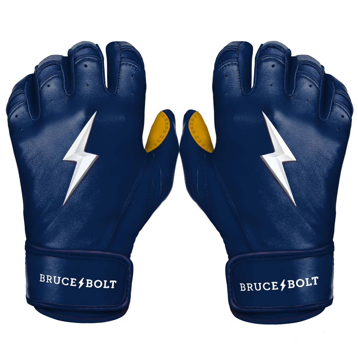 Bruce Bolt Youth Premium Pro Short Cuff Batting Gloves in Navy