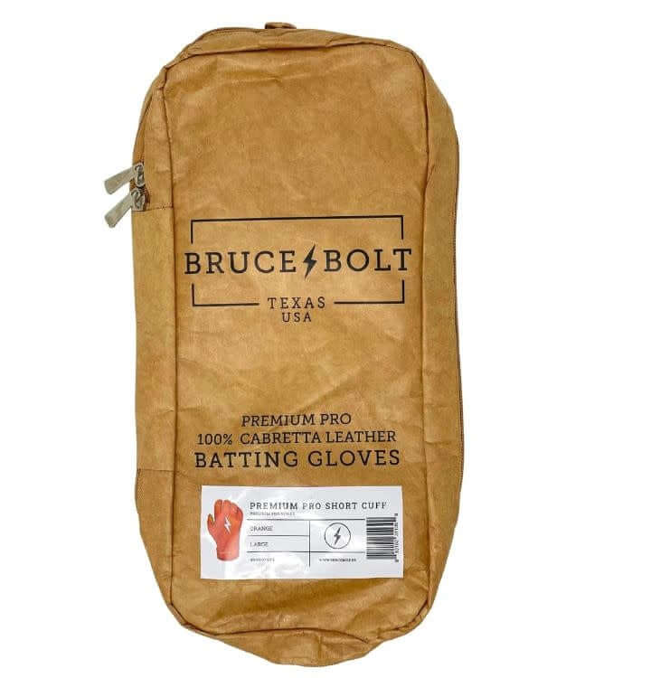 Bruce Bolt Premium Short Cuff Orange Batting Gloves