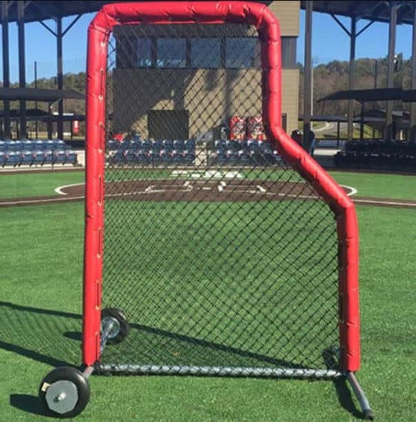 Pro Mounds Bullet JR L-Screen with padded frame and wheels