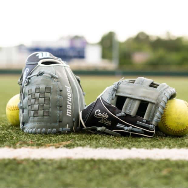 Marucci Caddo Fastpitch 11.5 LHT glove, full-grain cowhide leather, medium depth, reinforced lightweight panels.