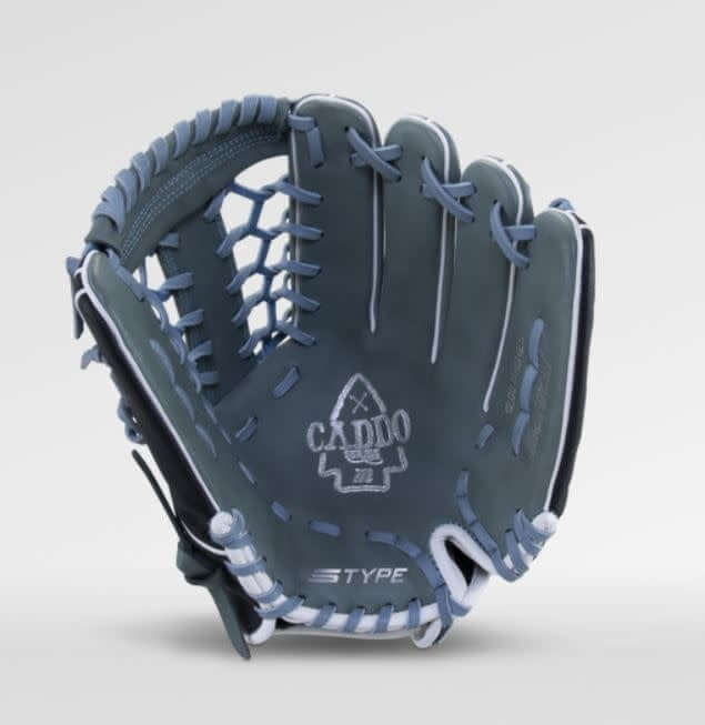 Marucci Caddo Fastpitch 12 inch T Web LHT glove, neutral shape, medium depth, full-grain cowhide leather.