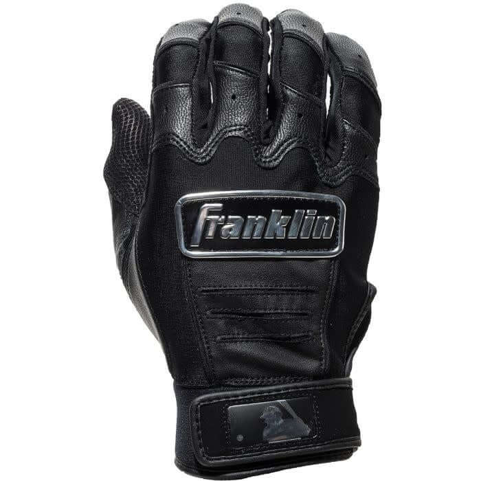 Franklin CFX Pro Chrome Series Black batting gloves with Pittards digital sheepskin leather palm for superior grip