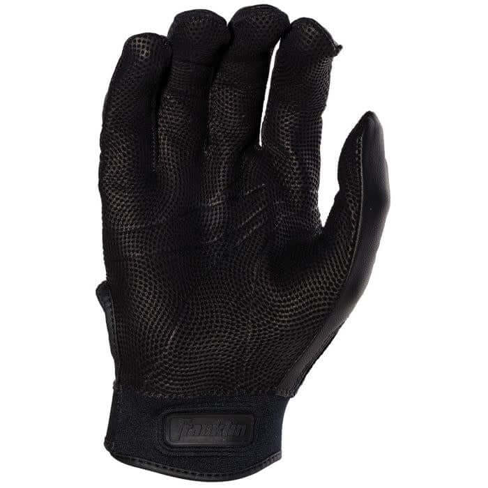 Franklin CFX Pro Chrome Series Black batting gloves with Pittards digital sheepskin leather palm for superior grip