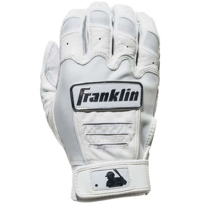 White Franklin CFX Pro Chrome Series glove with Pittards® sheepskin leather palm for superior grip and durability.