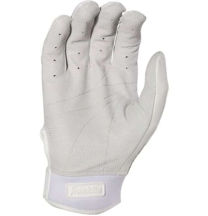 White Franklin CFX Pro Chrome Series glove with Pittards® sheepskin leather palm for superior grip and durability.