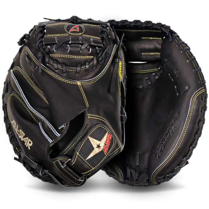 All-Star Pro-Elite Professional Catching Mitt Solid Black CM3000_BK