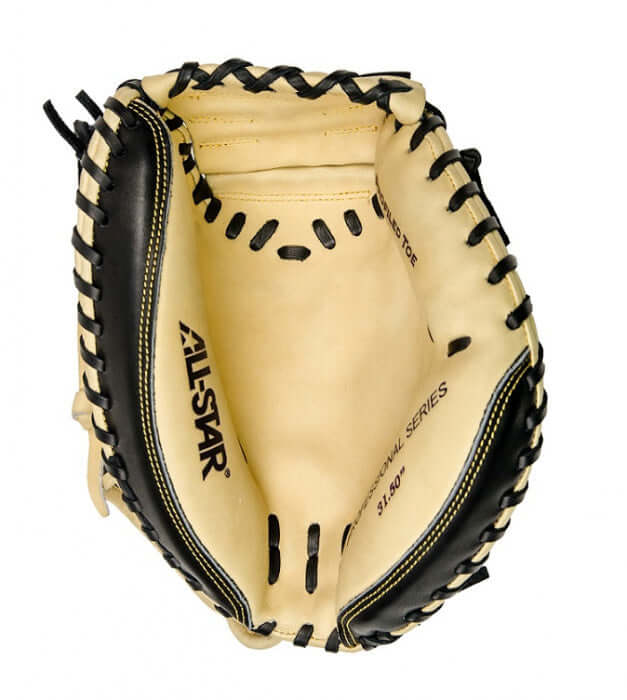 All-Star Pro-Elite 31.5 Youth Catching Mitt, black and tan, Japanese tanned steer hide.