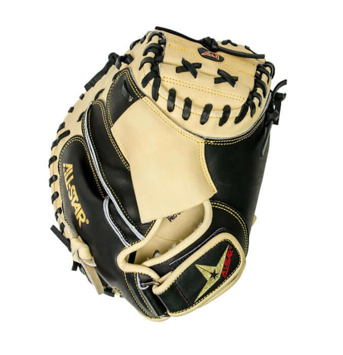 All-Star Pro-Elite 31.5 Youth Catching Mitt, black and tan, Japanese tanned steer hide.