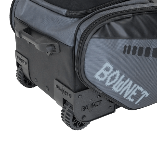 Bownet Commander Bag for catchers with 14 compartments and molded semi-hard case for helmet and spikes.