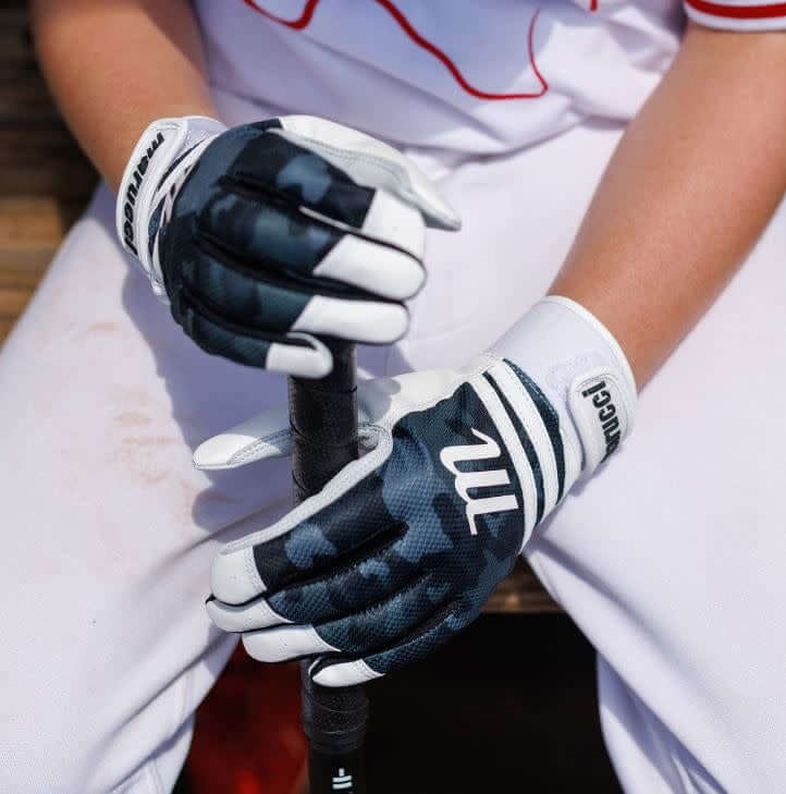 Marucci Crux Black Batting Gloves with neoprene cuff