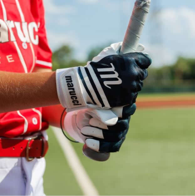 Marucci Crux Black Batting Gloves with neoprene cuff