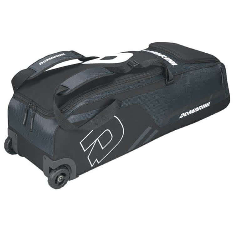 Wilson Demarini Momentum Wheeled Bag Charcoal with rugged wheels