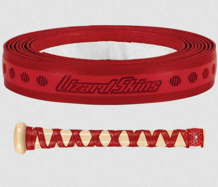 Lizard Skins DSP Ultra X Bat Grip in Crimson Red, 0.5mm thickness, official MLB grip, 67 inches long
