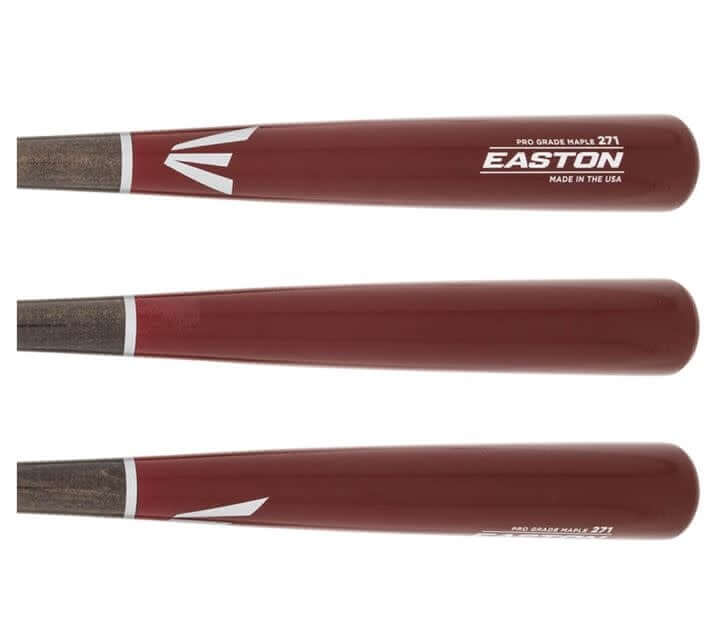 Easton Pro 271 Maple Wood Baseball Bat showing tapered medium barrel and traditional knob.