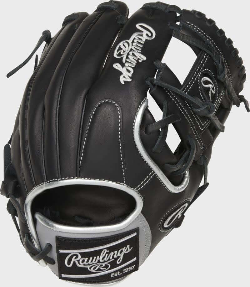 Rawlings Encore 11.5-Inch Infield Glove, Premium Leather, Black/Gray, I-Web Design