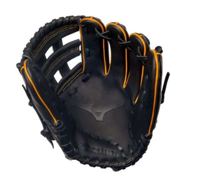 Mizuno GPS2-100DH Pro Select 12 RH glove, black-gold, deep pocket, US Steerhide leather, elite palm liner