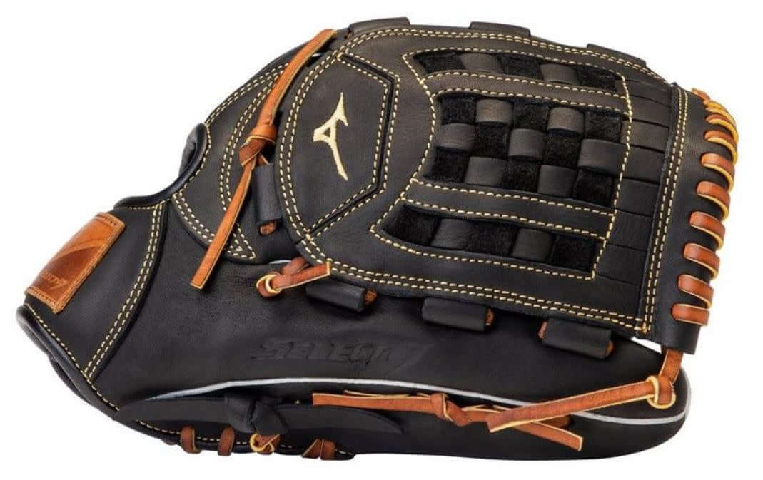 Mizuno GSN1200 Select 9 12in RH Black-Brown baseball glove, features Center Pocket Designed Patterns.