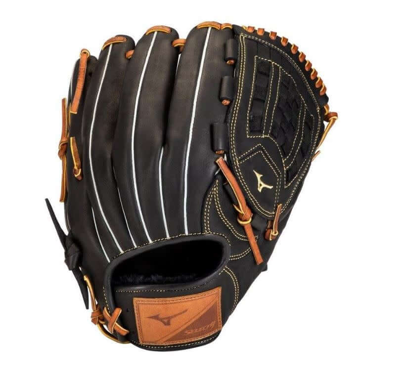 Mizuno GSN1200 Select 9 12in RH Black-Brown baseball glove, features Center Pocket Designed Patterns.