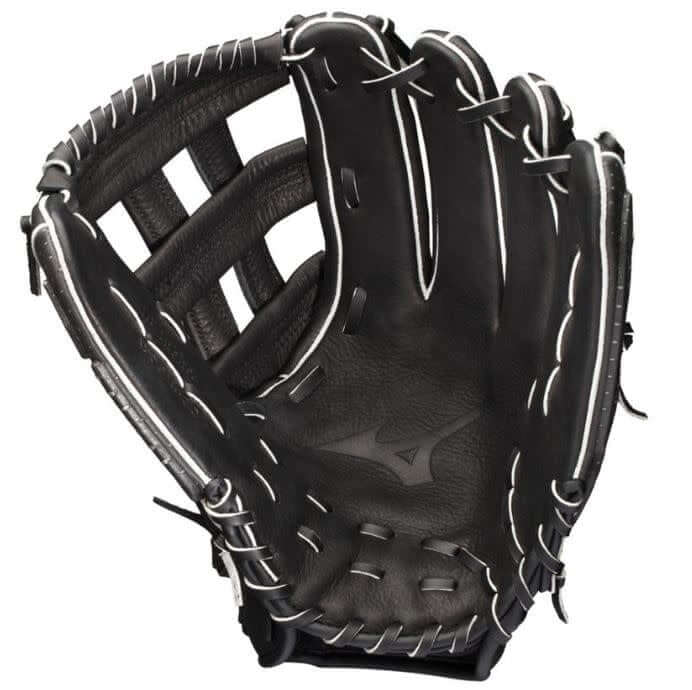Mizuno GTF1300 Techfire SP 13 RH Black-Silver softball glove, hybrid construction of cowhide and EVA foam.