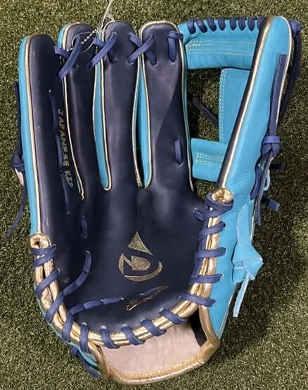 Drip Outfield Glove 12.75 Blue, Teal, and Gold Outfield LHT