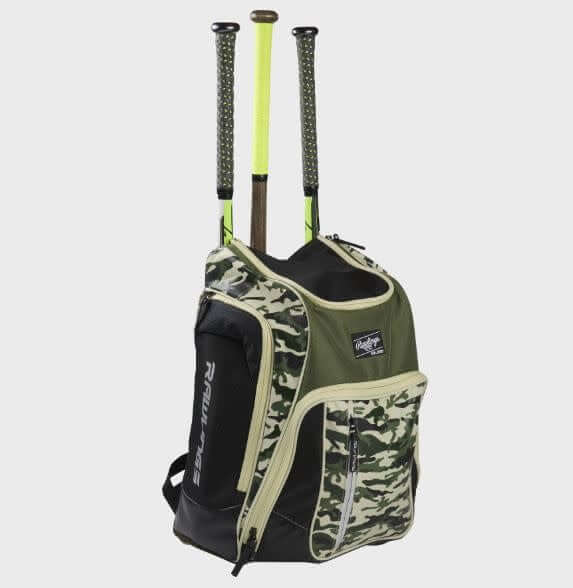 Rawlings Legion Backpack with bat sleeve storage system and large main compartment