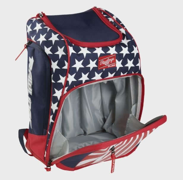 Rawlings Legion Backpack with bat sleeve storage system and large main compartment
