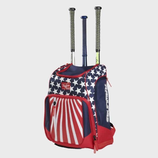 Rawlings Legion Backpack with bat sleeve storage system and large main compartment