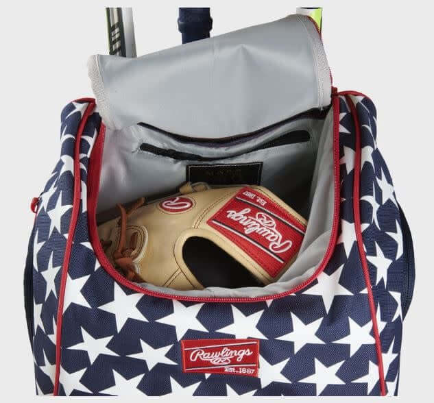 Rawlings Legion Backpack with bat sleeve storage system and large main compartment