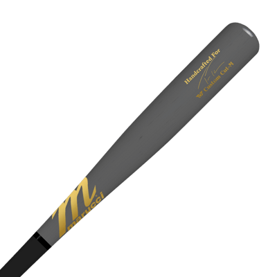Marucci Tvt Pro Model Matte Black/Smoke baseball bat with tapered knob and thin handle.