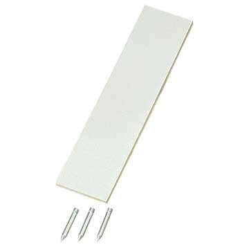 Alt tag for Regulation Size: Markwort Pitchers Plate, Regulation Size, 6x24x3/4 inches, white with 3 spikes.