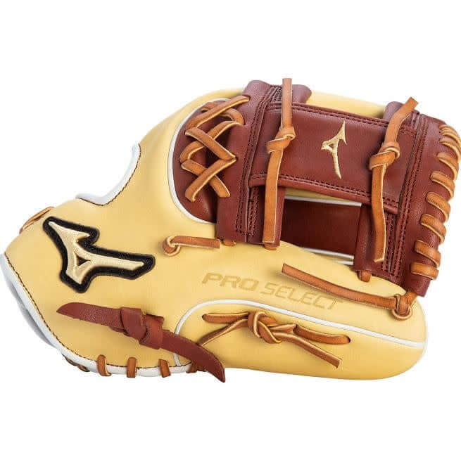 Mizuno Pro Select 11.5-inch infield baseball glove in Camel color
