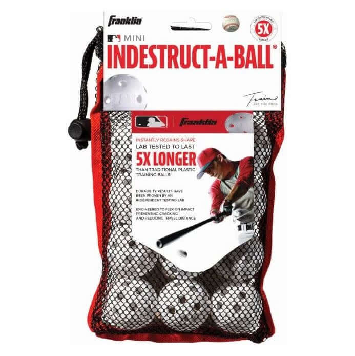Franklin MLB 5” Indestruct-A-Ball Micro Baseball White, ultra-durable and nearly unbreakable training ball