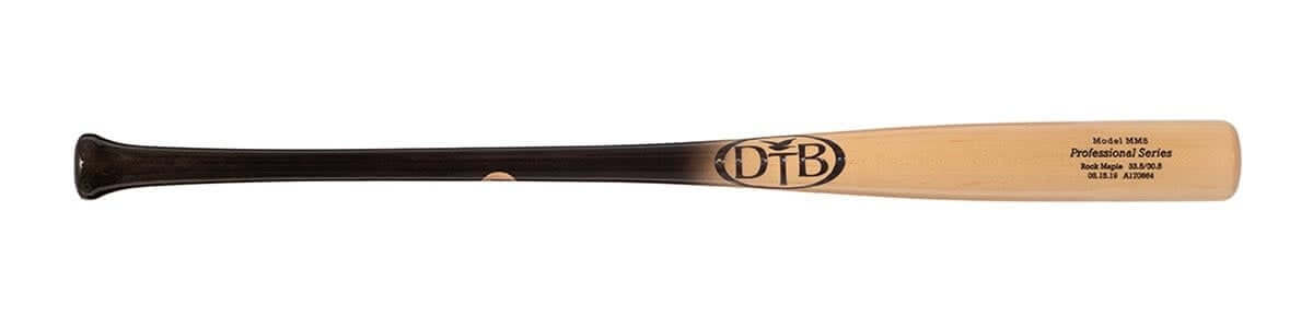 Dove Tail Bats MM8 33-inch baseball bat, game model of Mike Moustakas, featuring i13 knob and balanced barrel transition.
