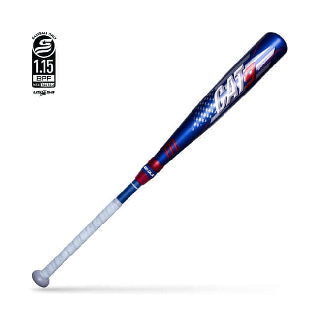 Marucci Cat9 Connect America -8 baseball bat with carbon composite handle and AZR alloy barrel.